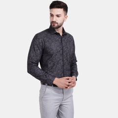 Men's Luthai Supima Mercerised Cotton Abstract Textured Jacquard Design Regular Fit Shirt