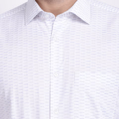 Men's Luthai Supima Mercerised Cotton Small Broken Stripe Jacquard Design Slim Fit Dress Shirt