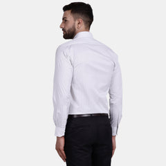 Men's Luthai Supima Mercerised Cotton Verticle Pin Stripe Design Regular Fit Dress Shirt