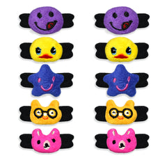 Fancy Hair Rubber Bands for Girls - Pack of 5 Pairs - Combo 1