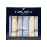Men's Pristine Mercerised Cotton 6 Piece Handkerchief Set - Pastel Stripe