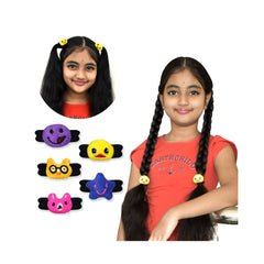 Fancy Hair Rubber Bands for Girls - Pack of 5 Pairs - Combo 1