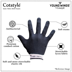 Men's Antibacterial Cotton Hand Gloves - Pack of 2 Pairs