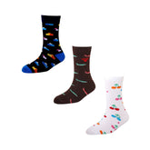 Men's FL07 Pack of 3 Cotton Fashion Crew Socks