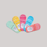 Young Wings Women's Multi Colour Cotton Fabric Design No-Show Socks - Pack of 5, Style no. 9008-W1