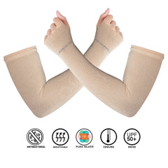 Antibacterial Arm Protectors for Women ( Pack of 2 - Pairs, UPF 50+)