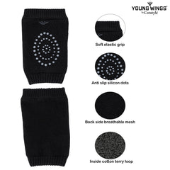 Kids Knee and Elbow Protector with Anti-Slip - Pack of 2 Pairs