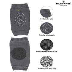 Kids Knee and Elbow Protector with Anti-Slip - Pack of 2 Pairs