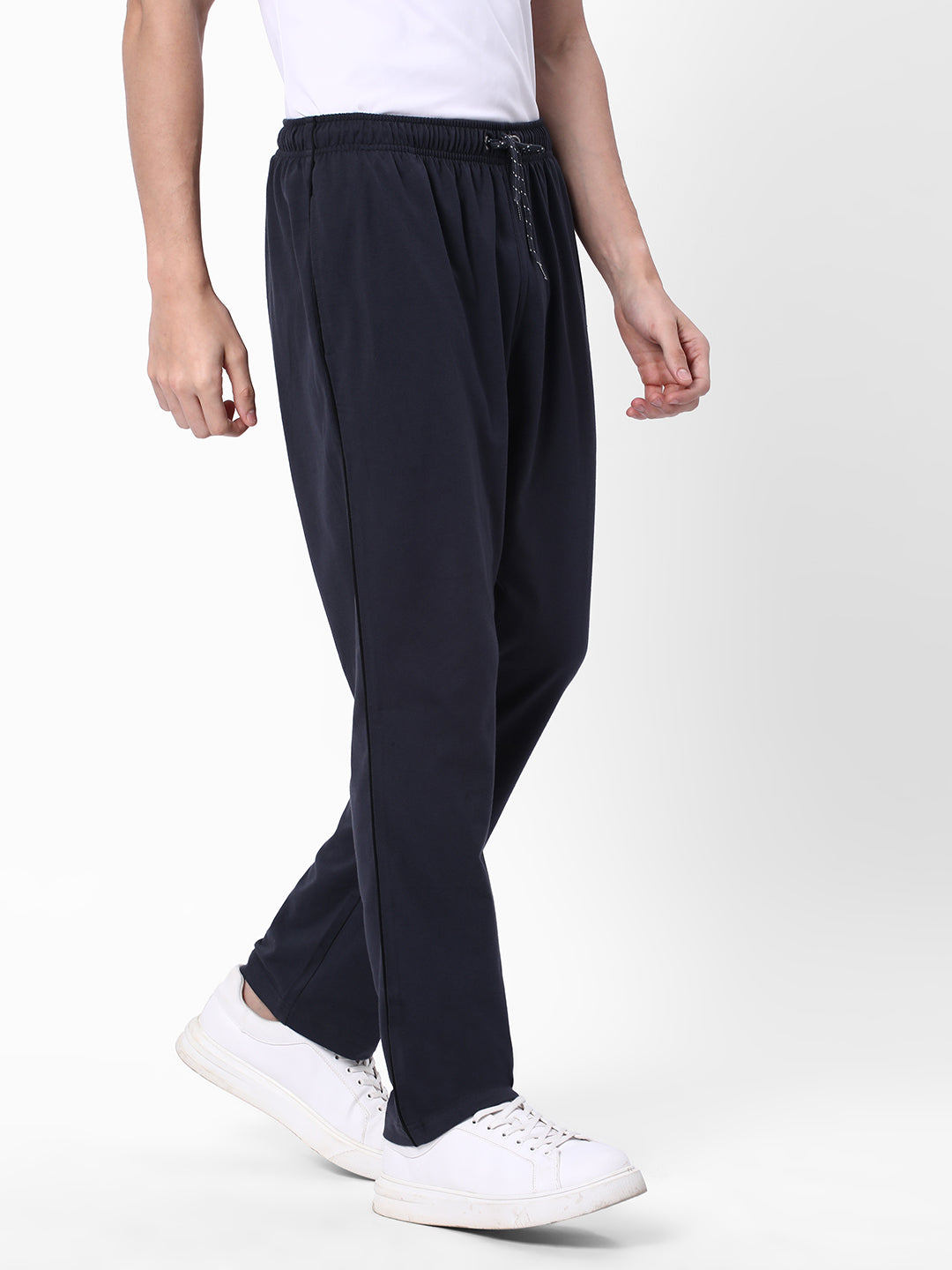 Cotstyle Men's Super Combed Cotton Regular-Fit Track Pants with Side Pocket, Colour Dark Grey-Style no.TP1101