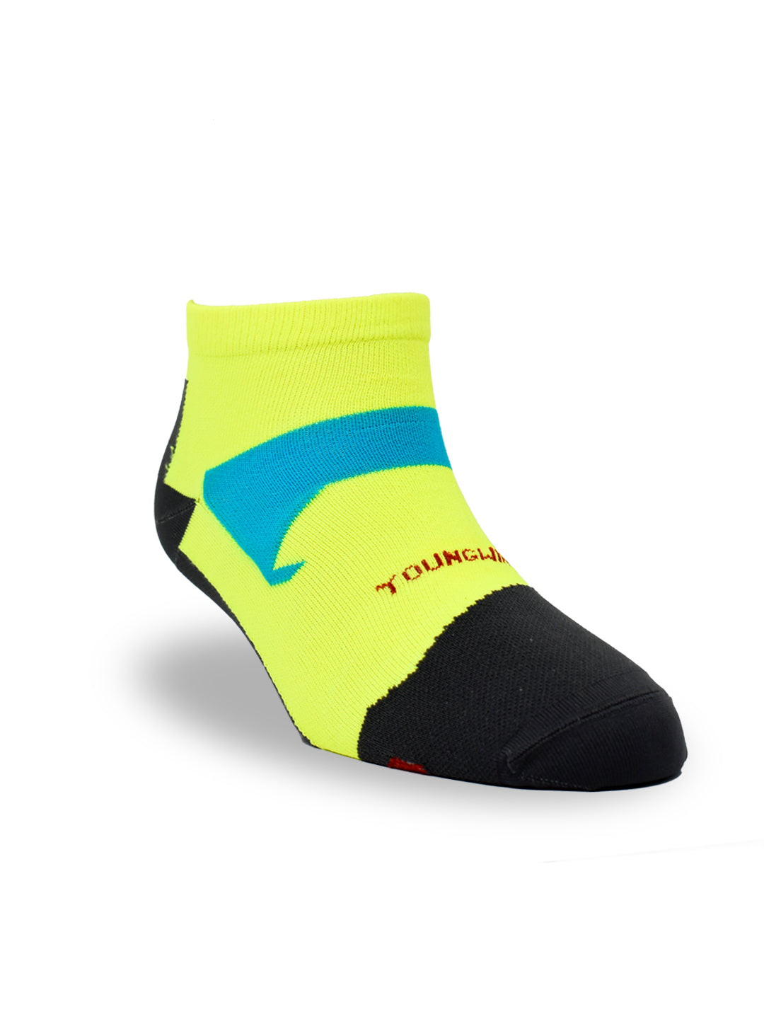 Young Wings Anti Bacterial Dri Fit Ankle Length Running Socks Pack of 3 Pairs Colour Green Black Assorted Free size