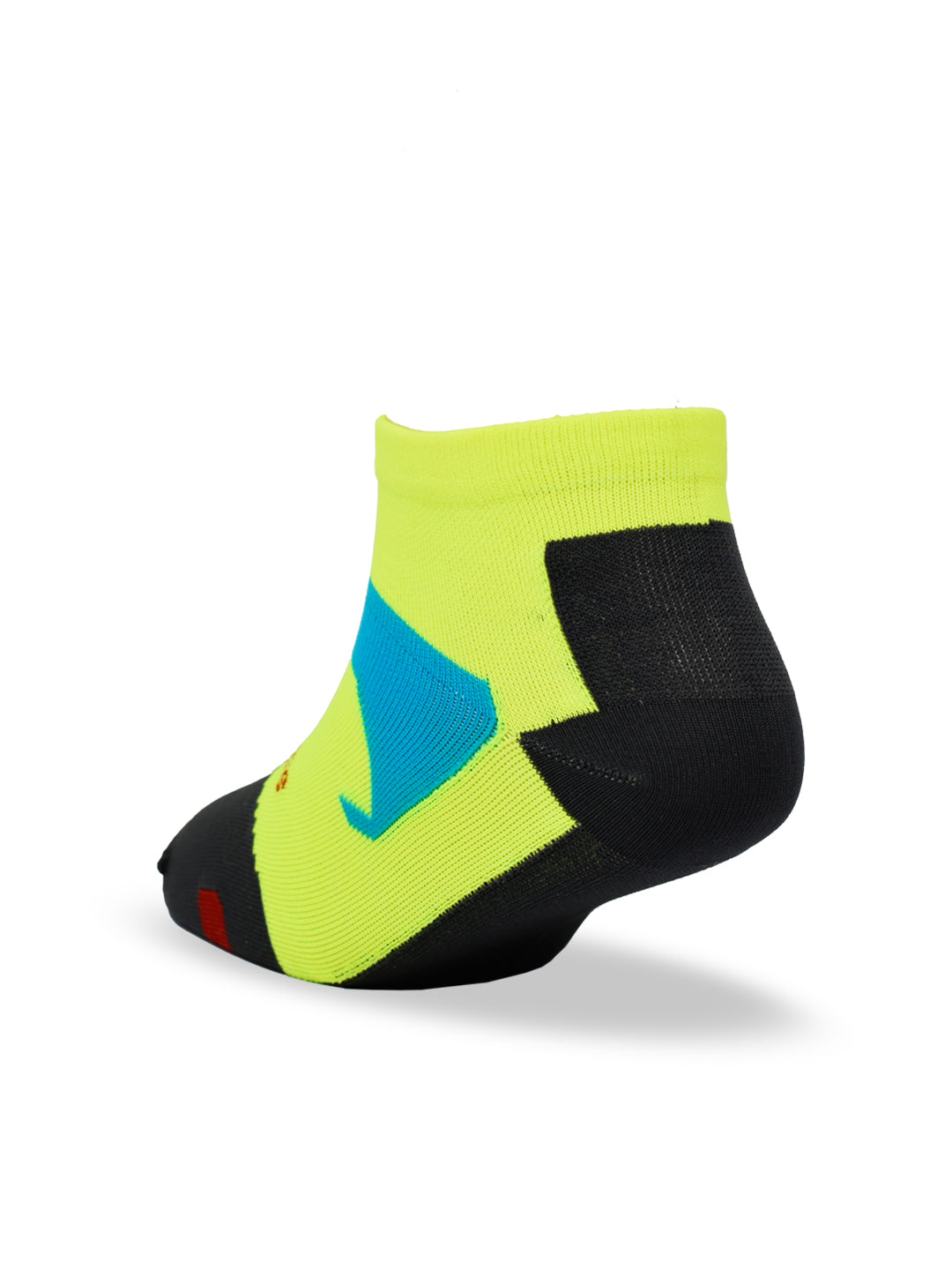 Young Wings Anti-Bacterial Dri-Fit Ankle Length Running Socks - Pack of 3 Pairs, Colour: Green/Black