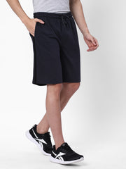 Cotstyle Men's Super Combed Cotton Regular Fit Solid Shorts with Side Pockets - Dark Navy, Style no.SH901