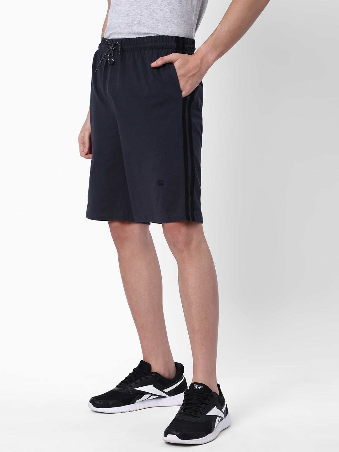 Cotstyle Men's Super Combed Cotton Regular Fit Solid Shorts with Side Pockets - Dark Navy, Style no.SH901