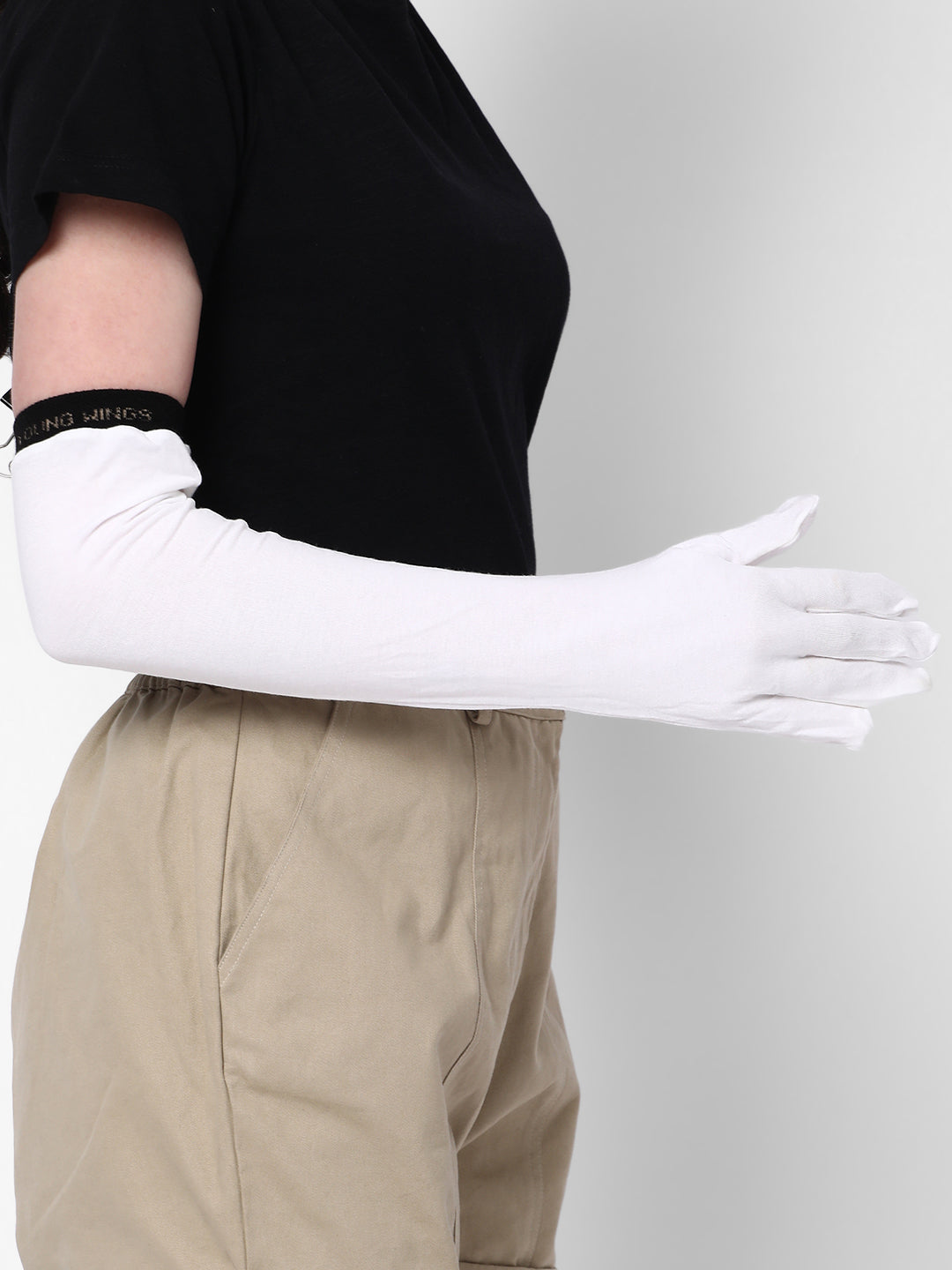 Women's Antibacterial Cotton Full Hand Gloves - Pack of 1 Pair