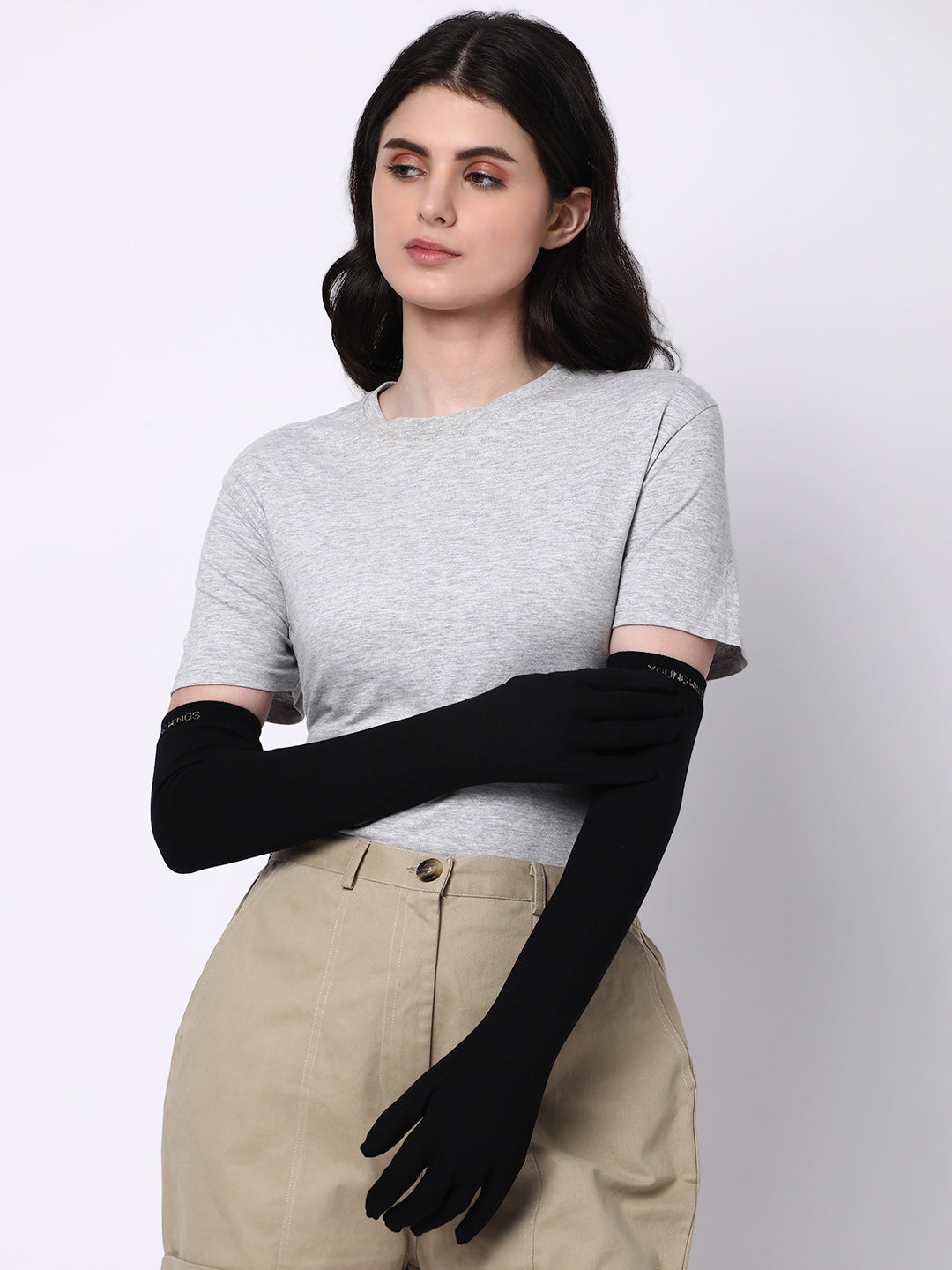 Women's Antibacterial Cotton Full Hand Gloves - Pack of 1 Pair