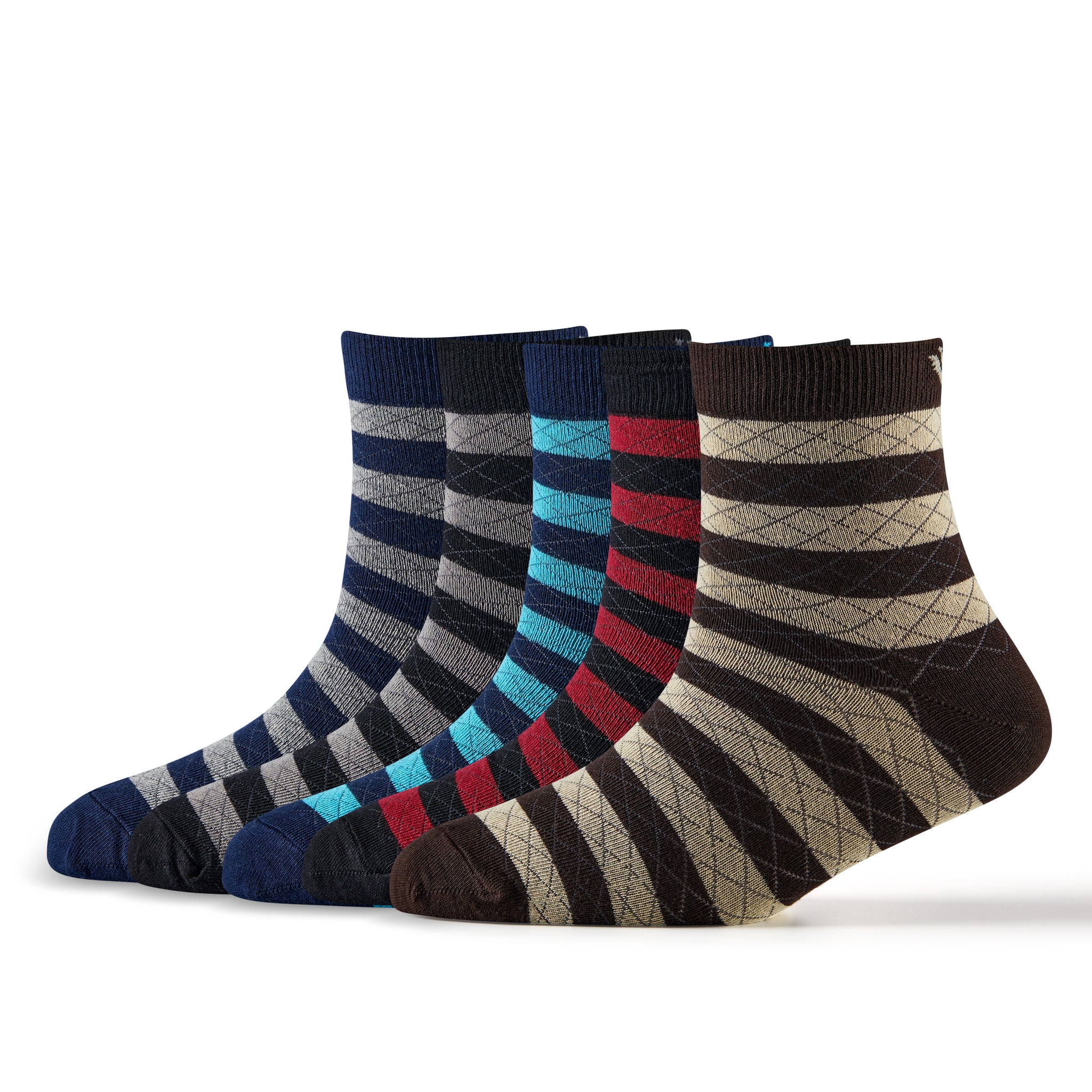 Young Wings Multicolor Self Design Free Size Ankle length Causal & Formal Wear Socks-(Pack of 5, Style no. M1-289N)
