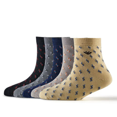 Young Wings Multicolor Self Design Free Size Ankle length Causal & Formal Wear Socks-(Pack of 5, Style no.2402-M1)