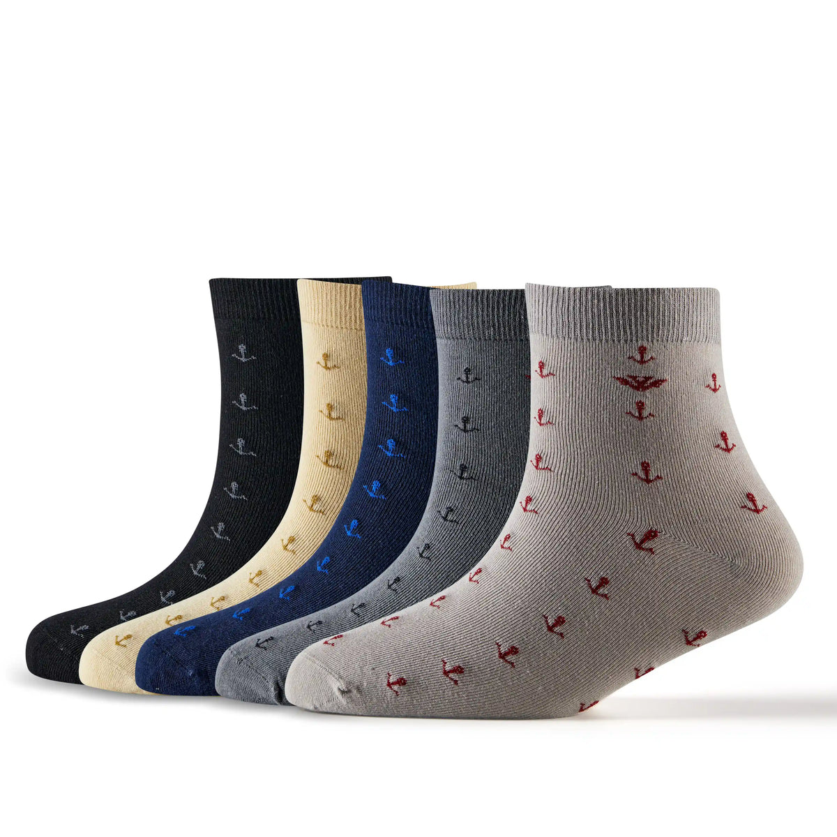 Young Wings Multicolor Self Design Free Size Ankle length Design Causal & Formal Wear Socks-(Pack of 5, Style no.2403-M1)