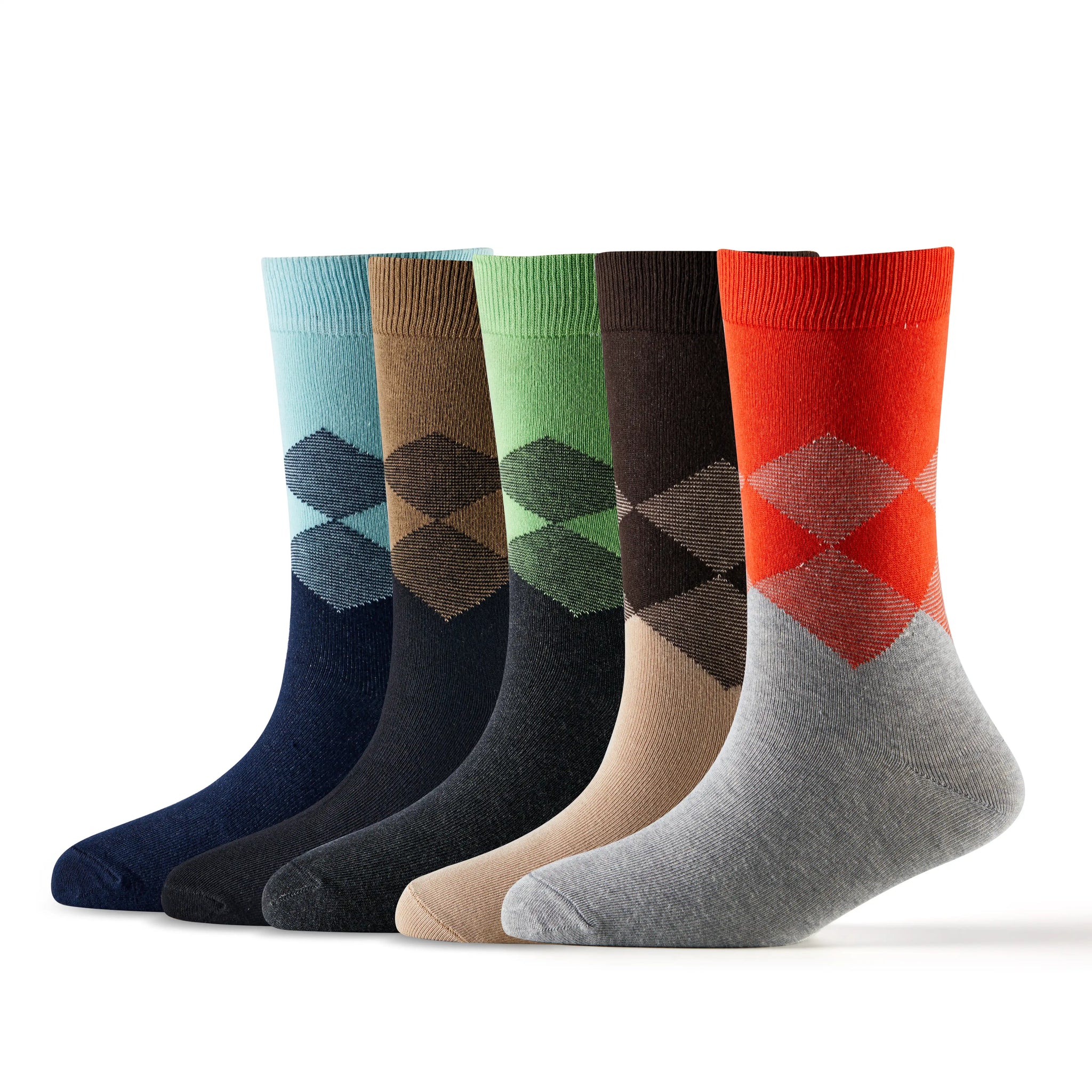 Young Wings Multicolor Self Design Free Size Calf Length Causal & Formal Wear Socks-(Pack of 5, Style no.3710-M1)