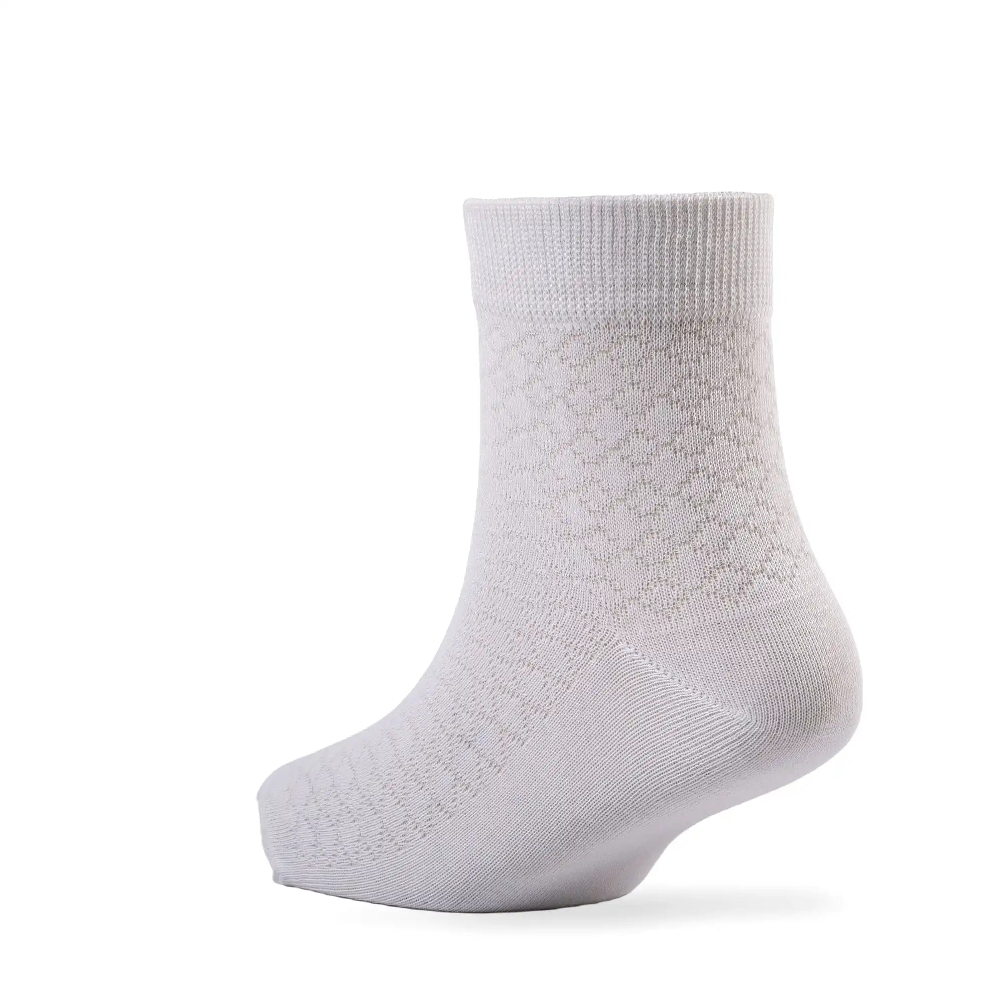 Young Wings Men's White Colour Cotton Fabric Solid Ankle Length Socks - Pack of 5, Style no. 2302-M1
