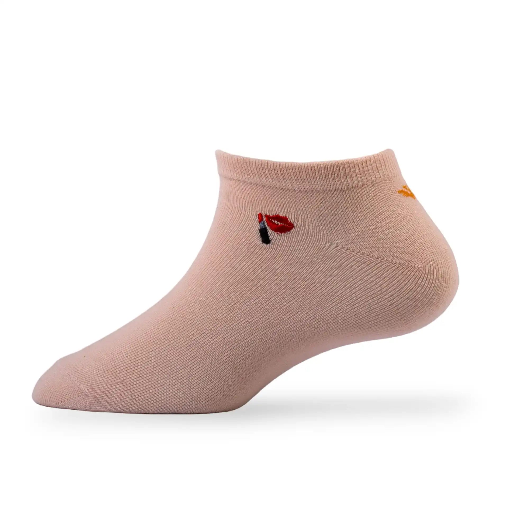 Young Wings Women's Multi Colour Cotton Fabric Solid Low Ankle Length Socks - Pack of 5, Style no. W1-6002N