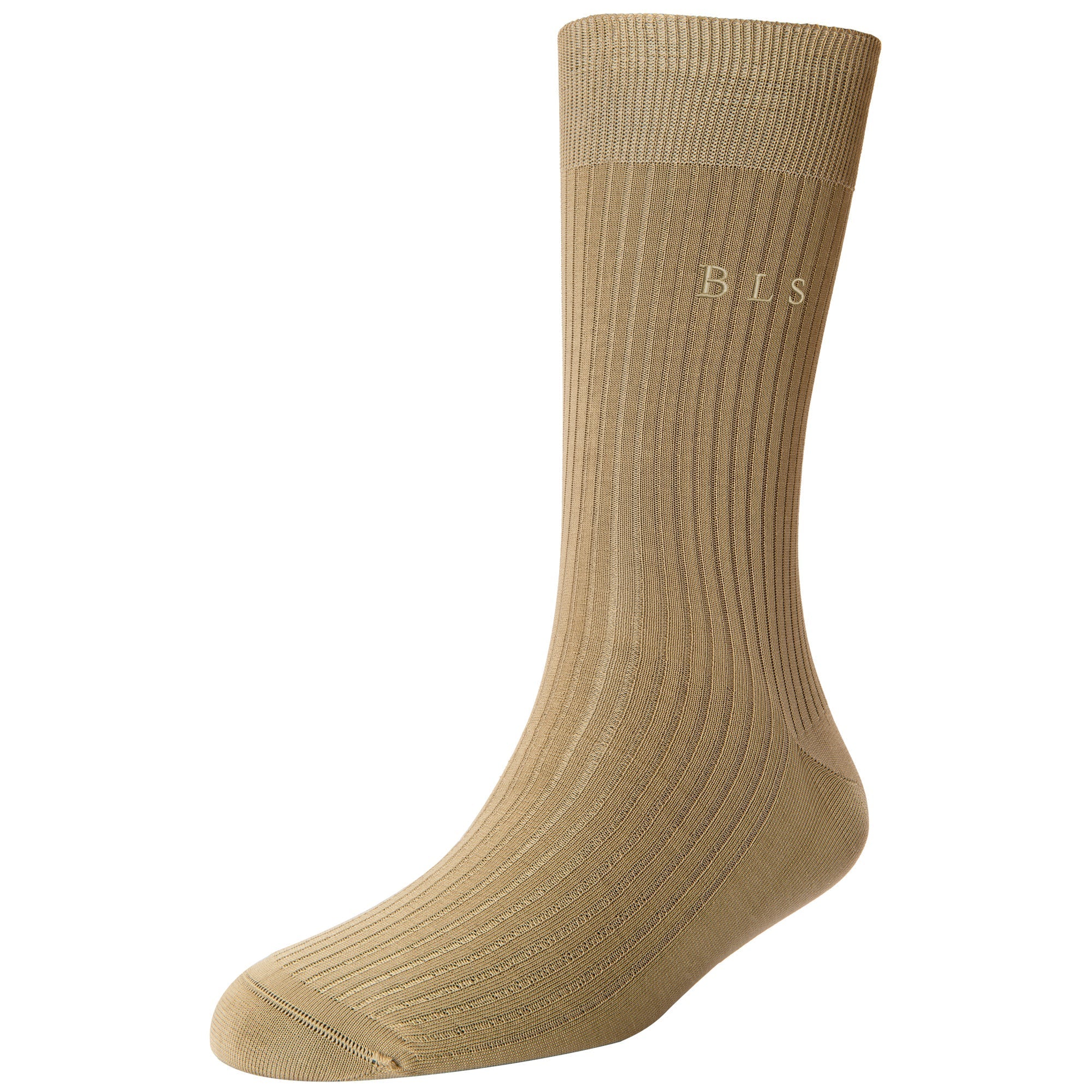 Men's Super Fine 4x1 Rib Monogram Full Length Socks