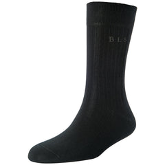 Men's Fine 6x1 Rib Monogram Standard Length Socks
