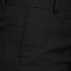 Men's Cotton Mercerised Solid Black Trousers