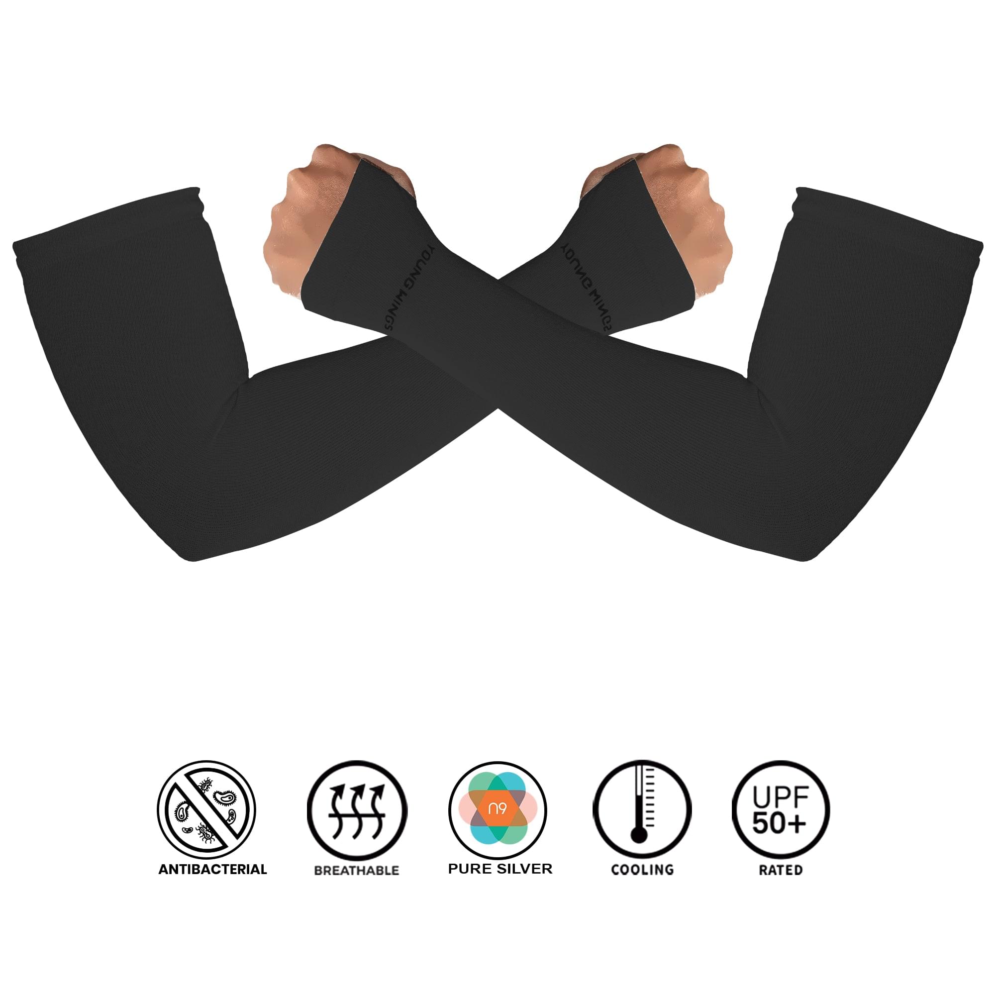 Antibacterial Arm Protectors/Sleeves for Men (Pack of 1 - Pair, UPF 50+)