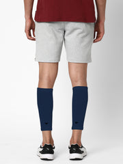Young Wings Antibacterial Bamboo Fabric Calf Compression Sleeves for Unisex - Pack of 2 Pairs, Colour: Navy