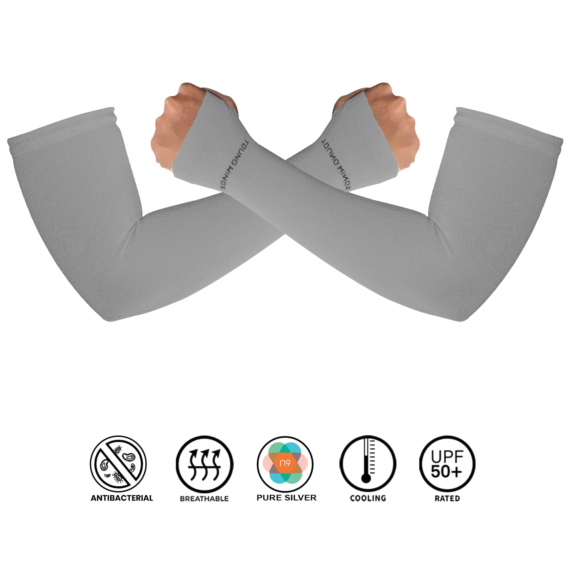 Antibacterial Arm Protectors/Sleeves for Men (Pack of 1 - Pair, UPF 50+)
