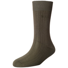 Men's Fine 6x1 Rib Monogram Standard Length Socks