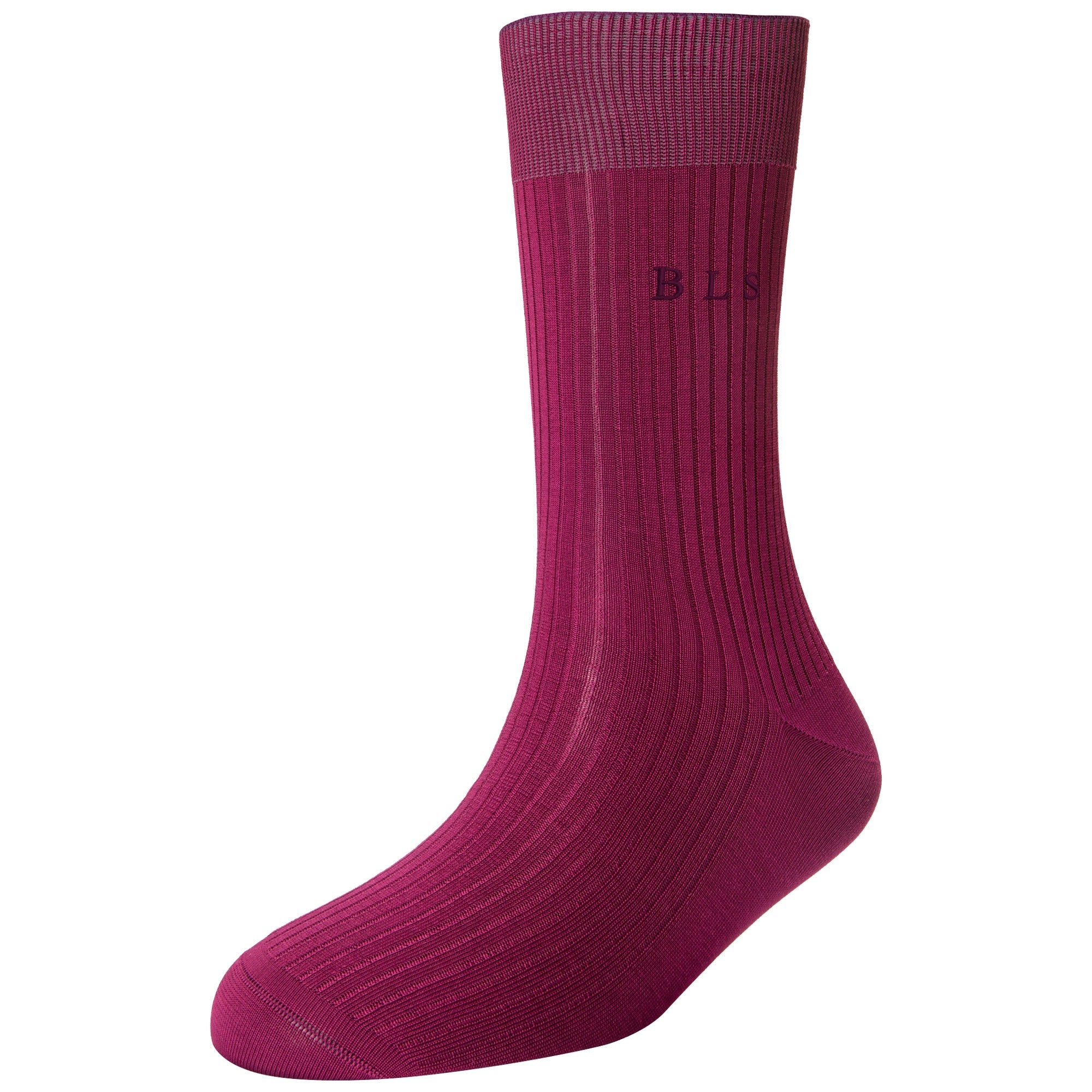 Men's Super Fine 4x1 Rib Monogram Full Length Socks