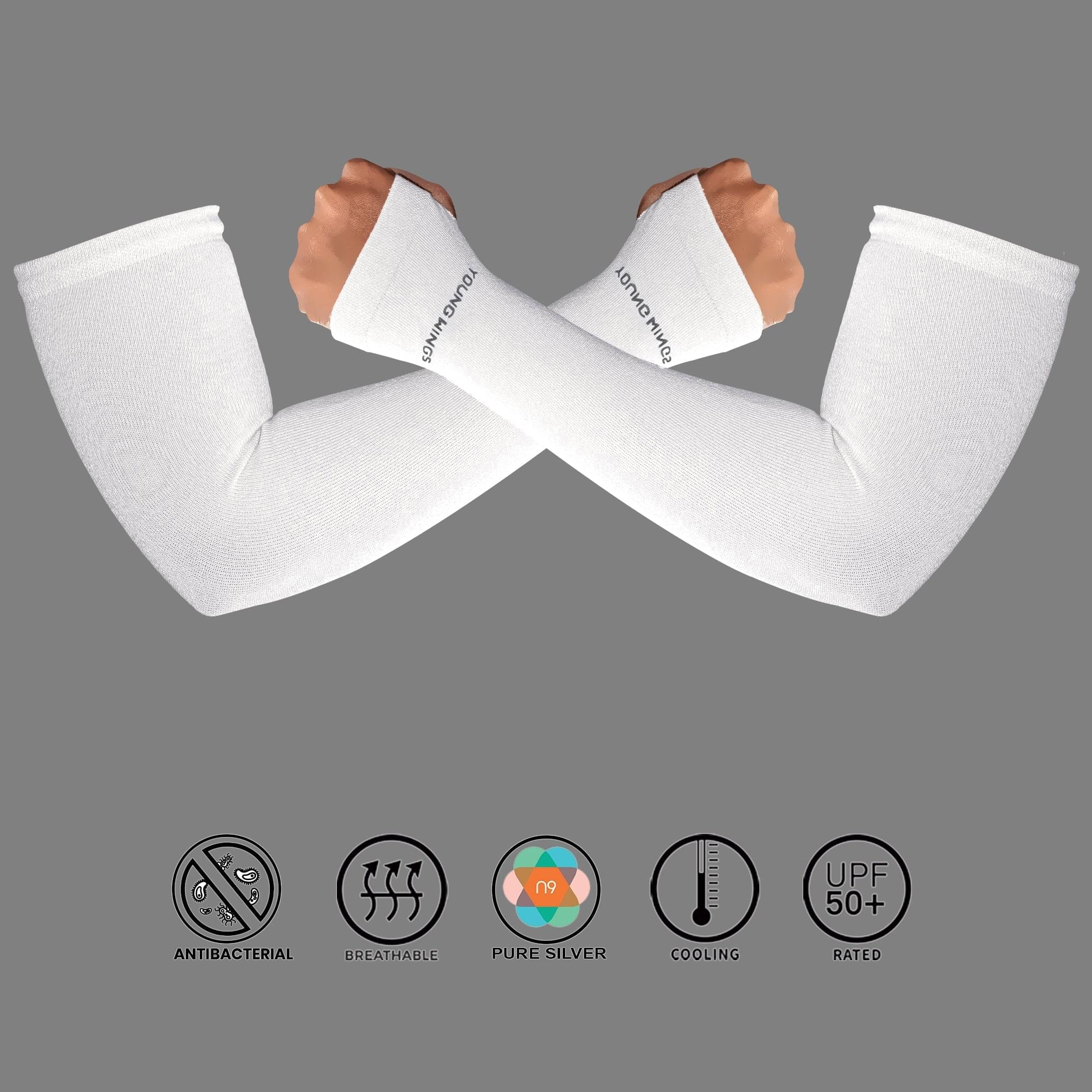Antibacterial Arm Protectors/Sleeves for Men (Pack of 1 - Pair, UPF 50+)