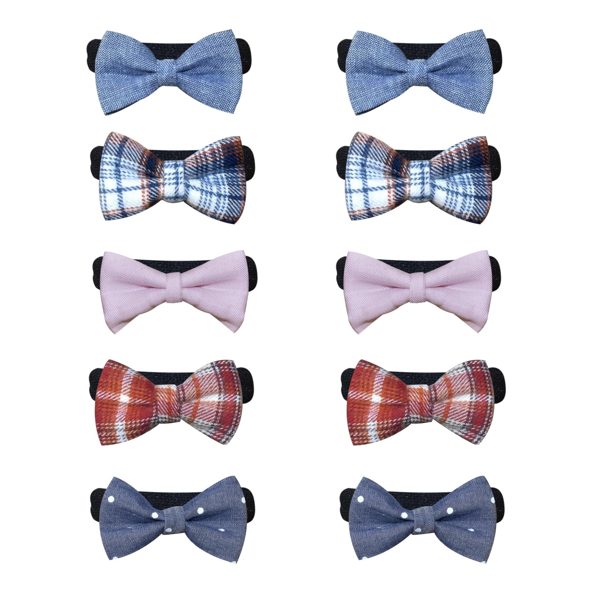 Bow Design Hair Rubber Bands for Girls - Pack of 5 Pairs - Combo 2