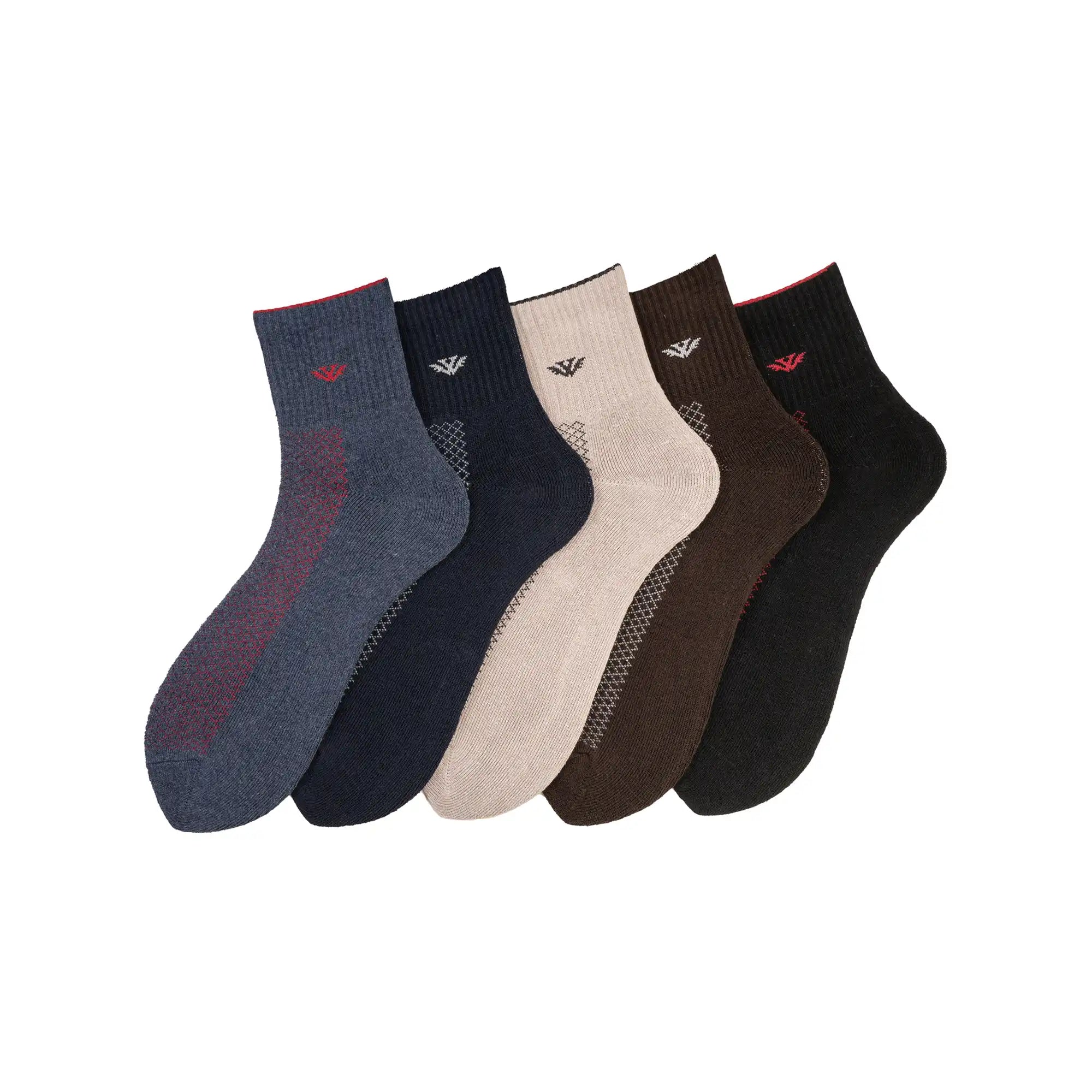 Young Wings Men's Multi Colour Cotton Fabric Design Ankle Length Socks - Pack of 3, Style no. M1-2118 N