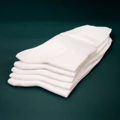 Young Wings Men's White Colour Cotton Fabric Solid Ankle Length Socks - Pack of 5, Style no. M1-224