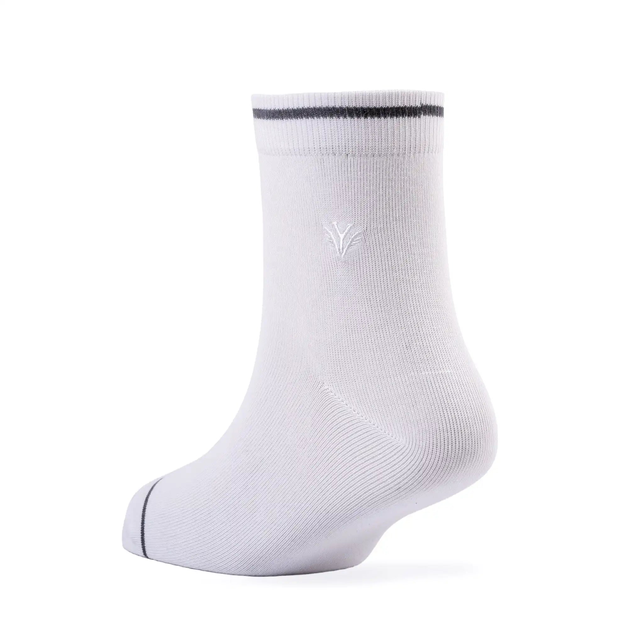 Young Wings Men's White Colour Cotton Fabric Solid Ankle Length Socks - Pack of 2, Style no. M1-280 N