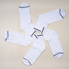 Young Wings Men's White Colour Cotton Fabric Solid Ankle Length Socks - Pack of 2, Style no. M1-280 N