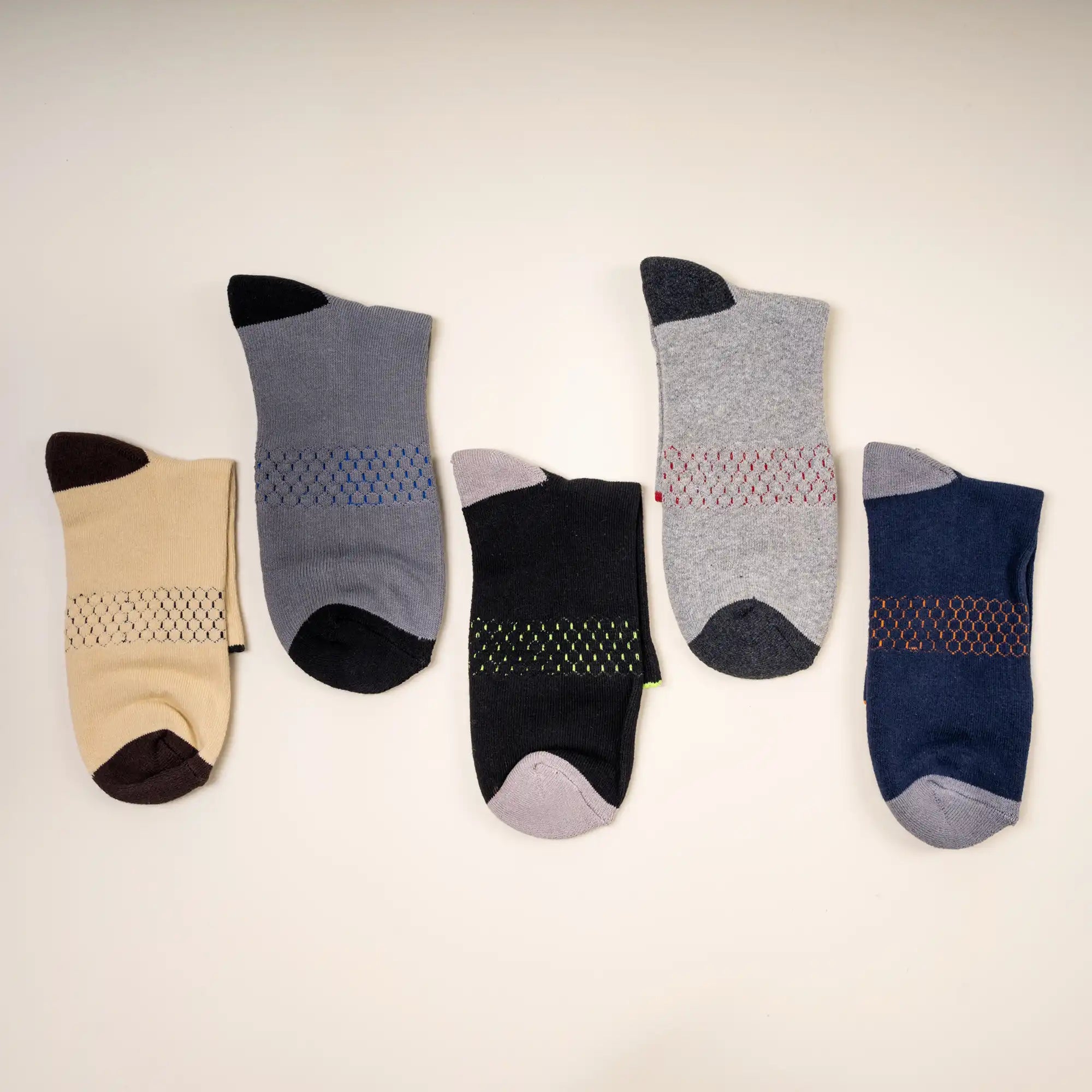 Young Wings Men's Multi Colour Cotton Fabric Design Ankle Length Socks - Pack of 3, Style no. M1-2117