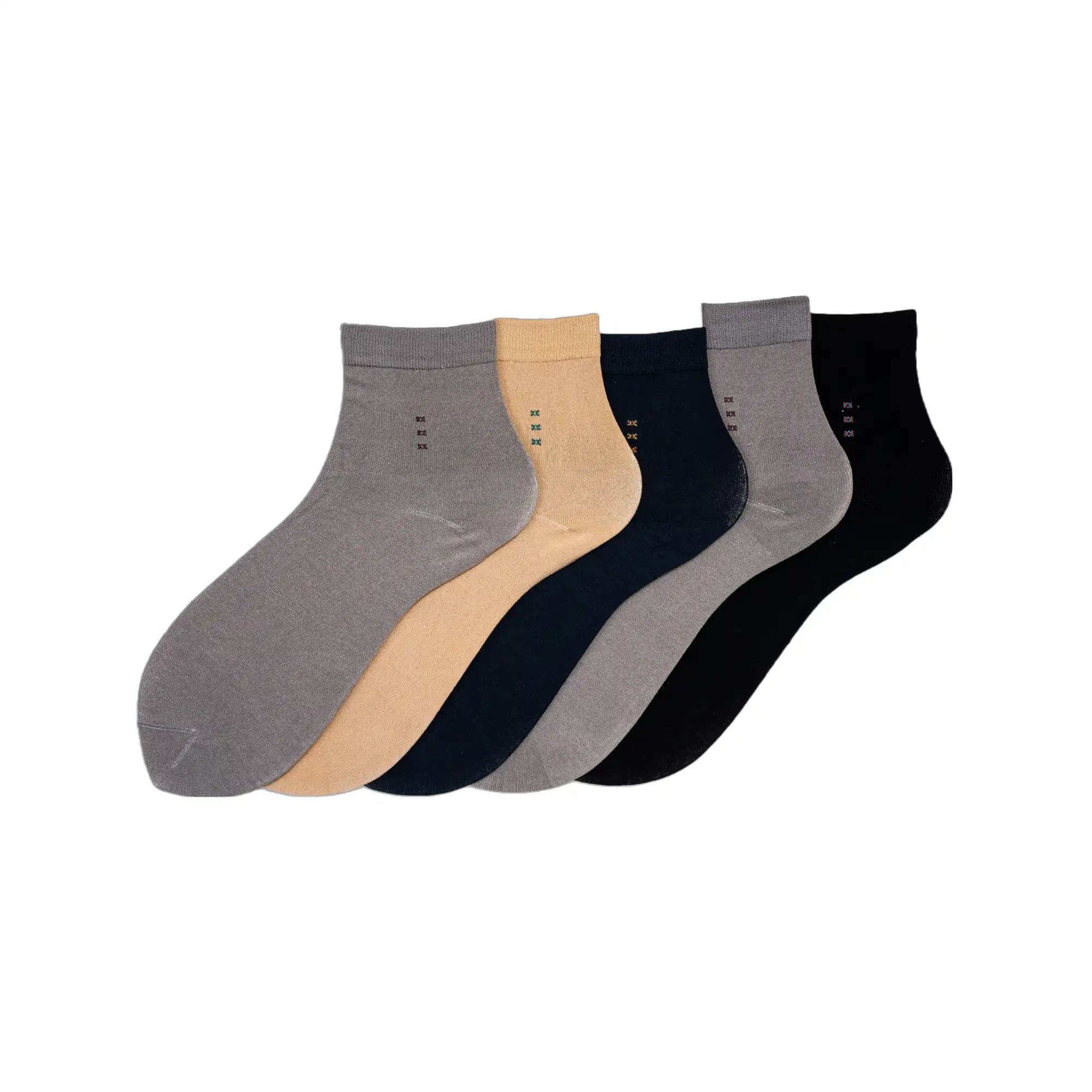 Young Wings Men's Multi Colour Cotton Fabric Solid Ankle Length Socks - Pack of 3, Style no. M1-2134 N