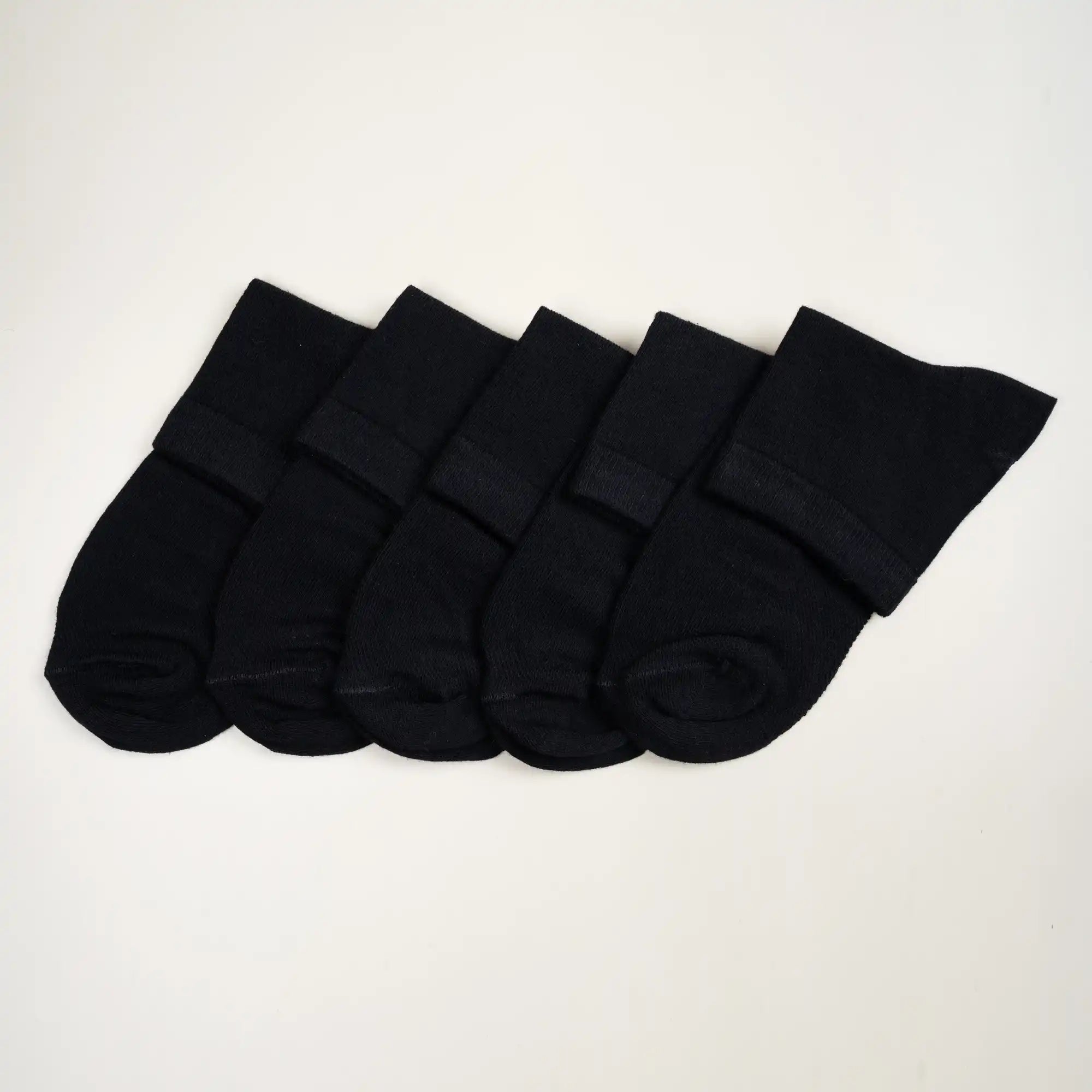 Young Wings Men's Black Colour Cotton Fabric Solid Ankle Length Socks - Pack of 5, Style no. M1-2143 N