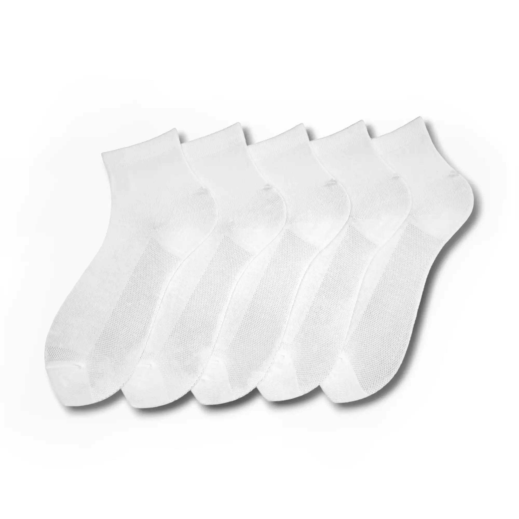 Young Wings Men's White Colour Cotton Fabric Solid Ankle Length Socks - Pack of 5, Style no. M1-2143 N