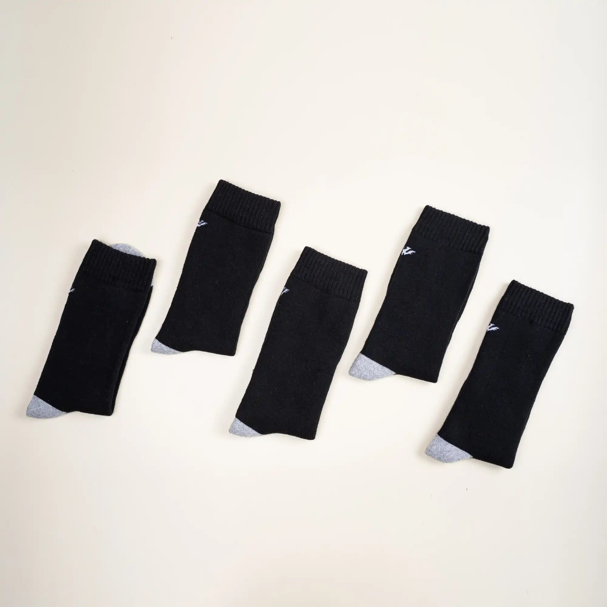Young Wings Men's Black Colour Cotton Fabric Solid Full Length Socks - Pack of 3, Style no. M1-306 N
