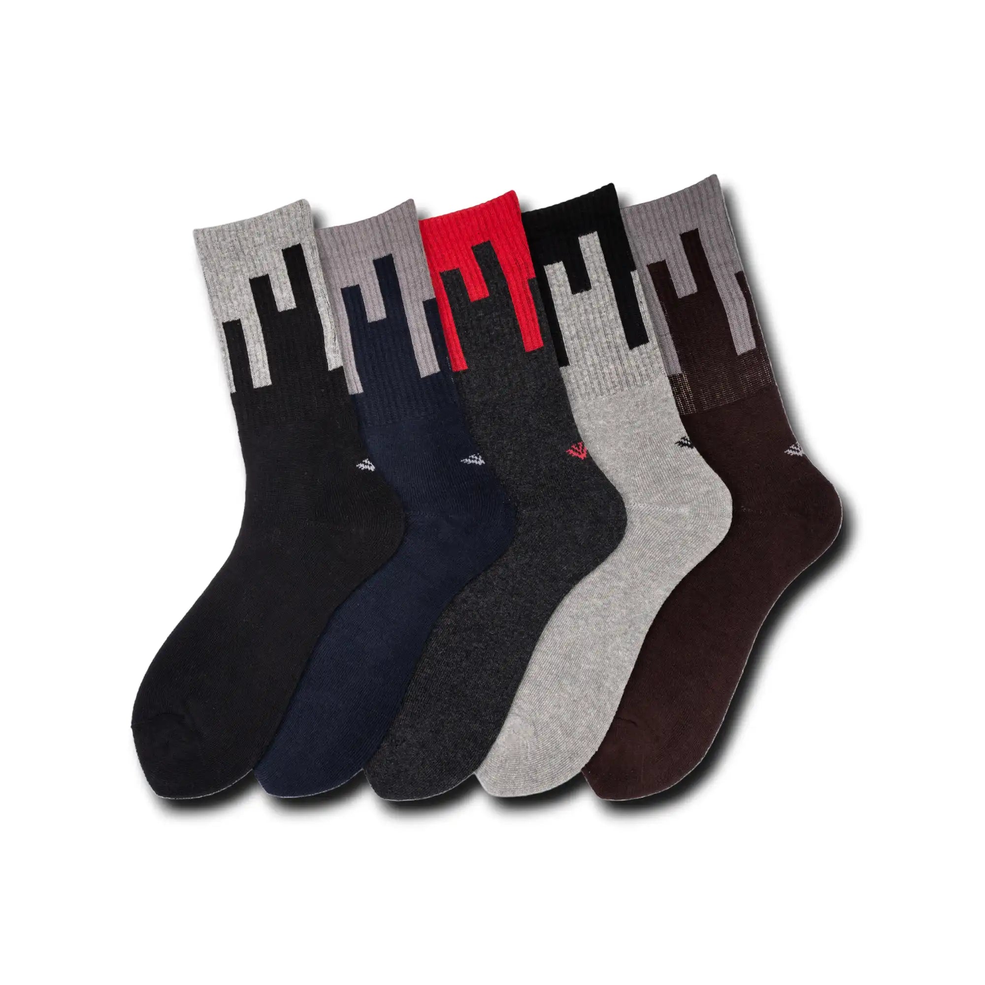 Young Wings Men's Multi Colour Cotton Fabric Design Full Length Socks - Pack of 3, Style no. M1-371 N