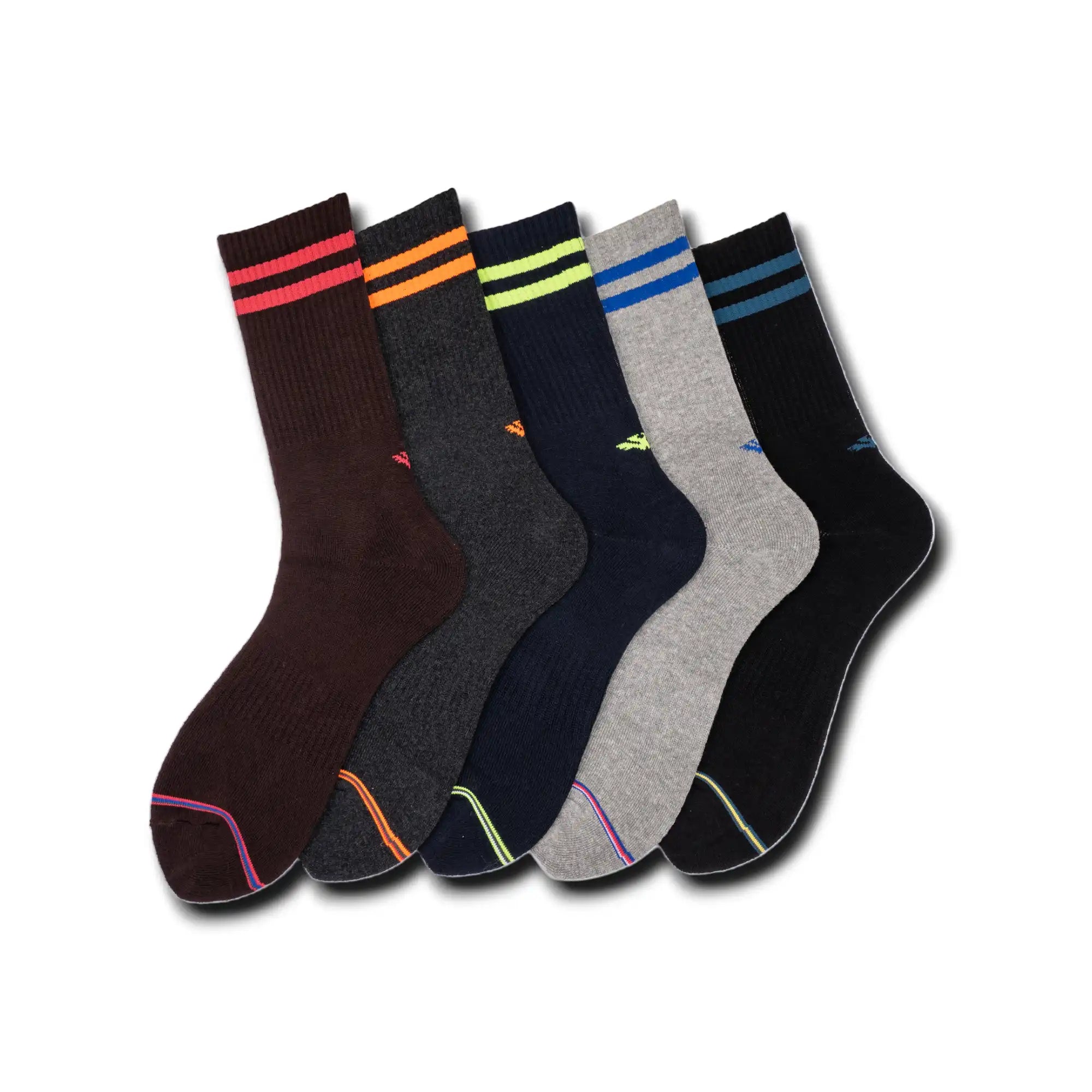 Young Wings Men's Multi Colour Cotton Fabric Design Full Length Socks - Pack of 3, Style no. M1-372