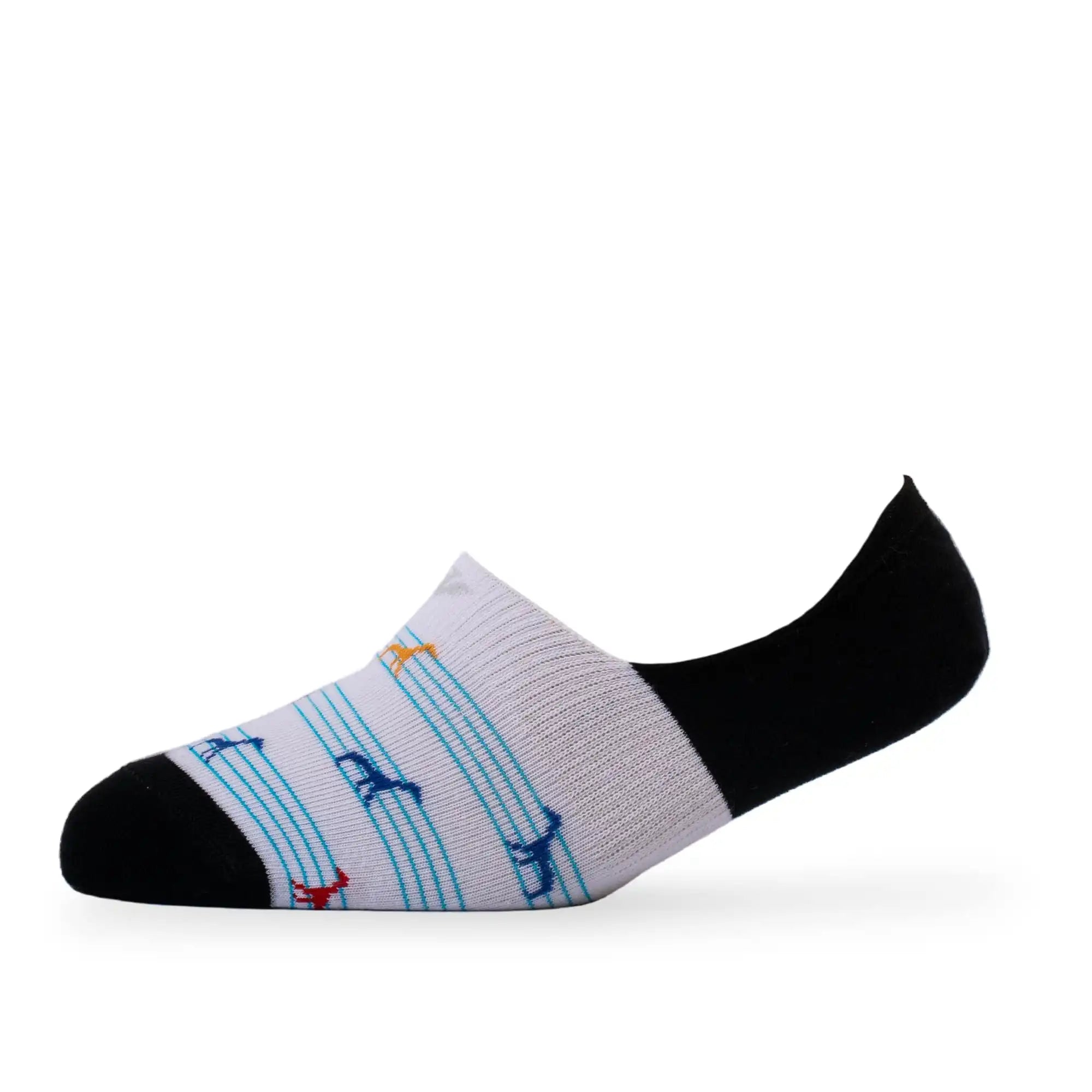 Young Wings Men's Multi Colour Cotton Fabric Design No-Show Socks - Pack of 5, Style no. M1-113 N