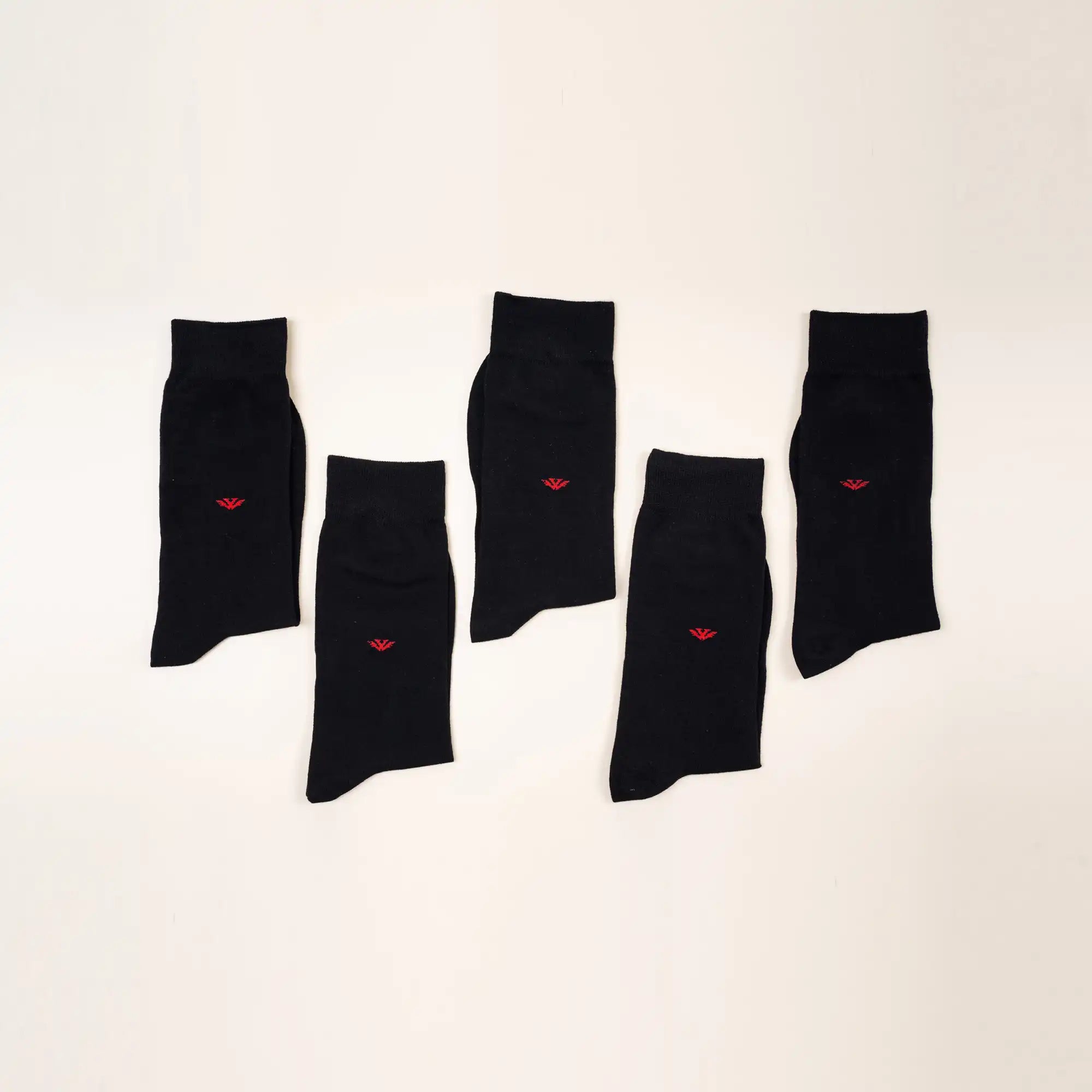 Young Wings Men's Black Colour Cotton Fabric Solid Full Length Socks - Pack of 5, Style no. 3400-M1