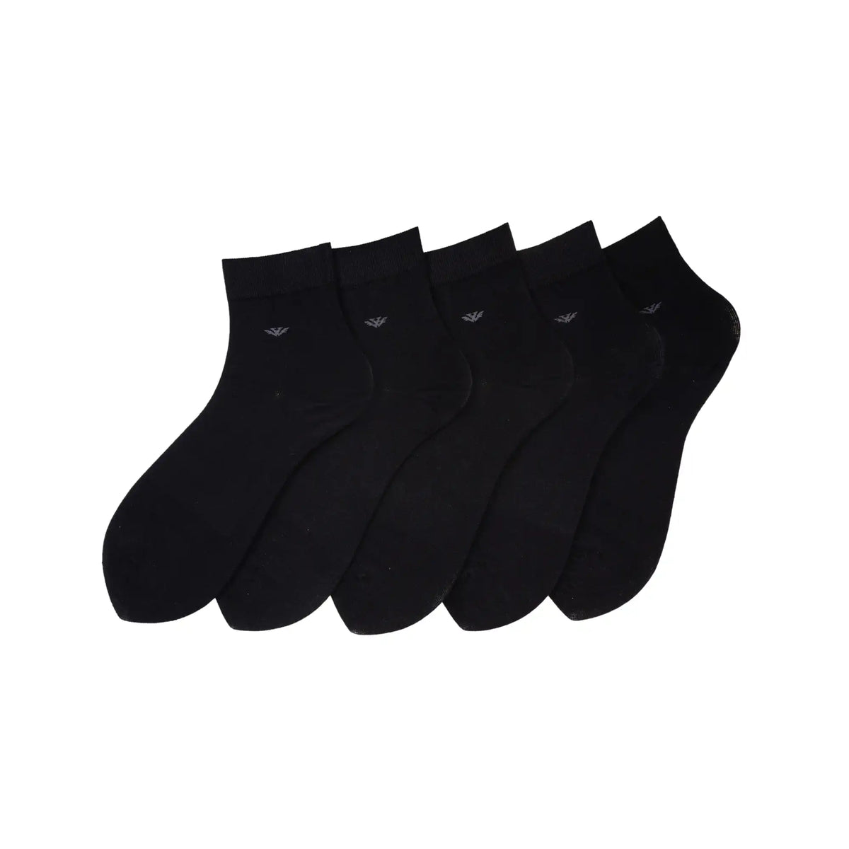 Young Wings Men's Black Colour Cotton Fabric Solid Ankle Length Socks - Pack of 5, Style no. 2400-M1