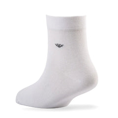 Young Wings Men's White Colour Cotton Fabric Solid Ankle Length Socks - Pack of 5, Style no. 2400-M1